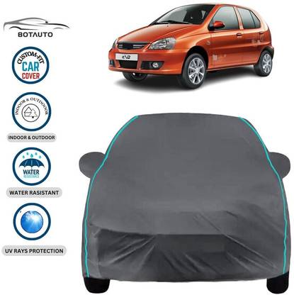 BOTAUTO Car Cover For Tata Indica eV2, Universal For Car (With Mirror Pockets)