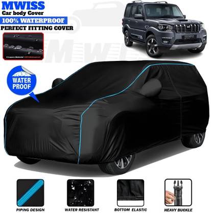 Mwiss Car Cover For Mahindra Scorpio 1.99 S10, Scorpio, Universal For Car (With Mirror Pockets)