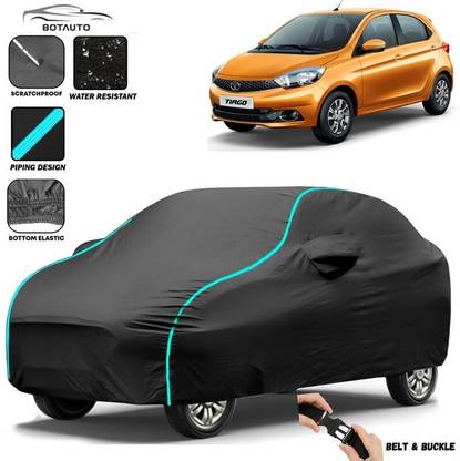 BOTAUTO Car Cover For Tata Tiago NRG, Tiago, Universal For Car (With Mirror Pockets)