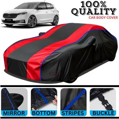 AYSHU Car Cover For Skoda Fabia, Fabia 1.2 TDI, Fabia 1.2 TFSI Petrol, Fabia 1.4 TDI, Fabia 1.9 TDI (With Mirror Pockets)