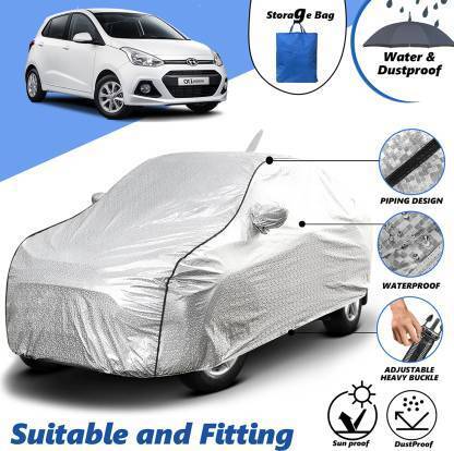 FABTEC Car Cover For Hyundai Grand i10 (With Mirror Pockets)