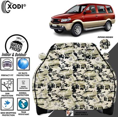 xodi Car Cover For Chevrolet Tavera, Tavera 2.5 L, Tavera 8 Seater, Tavera Bs4, Universal For Car (With Mirror Pockets)