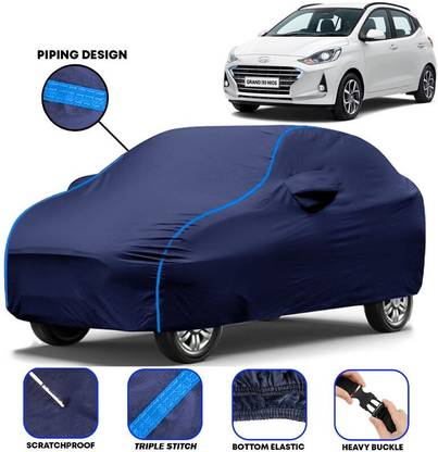 BOTAUTO Car Cover For Hyundai i10, Grand I10 Nios Asta 1.2 Kappa VTVT, Universal For Car (With Mirror Pockets)
