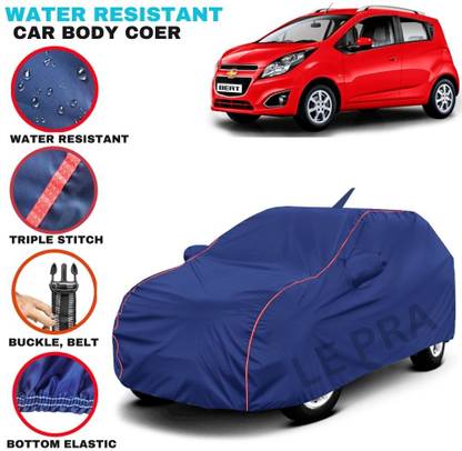 LE PRA Car Cover For Chevrolet Beat, Beat 1D, Beat Diesel LS, Beat Diesel LT, Beat Diesel LTZ, Beat Diesel PS, Beat LS, Beat LT, Beat LTZ, Beat Nsplit, Beat PS, Beat Split (With Mirror Pockets)