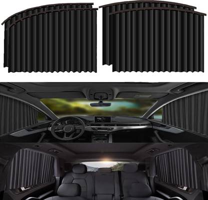 ABC Car Curtain Slat Folding Window Sunshade UV Protection Magnetic Extension Rail Car Curtain