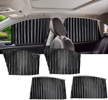 metreno Magnetic Car Window Sun Shade Curtain Retractable Windshield-2 Front*Rear(4 pcs) Car Curtain