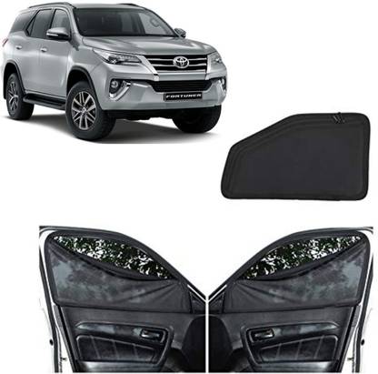 Ds enterprise Z Black Window Magnetic/Zipper Sun Shade for Toyota Fortuner 2016 & Above Models Car Curtain