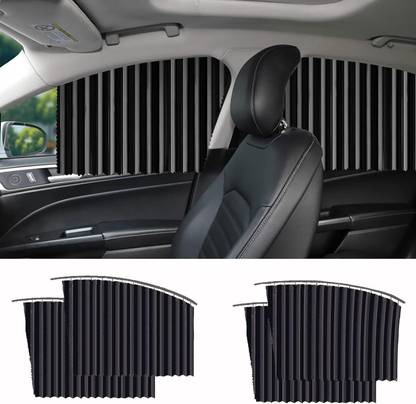 M.S TRADERS 4pcs Universal Fit Magnetic Car Side Window Curtains Car Window Car Curtain