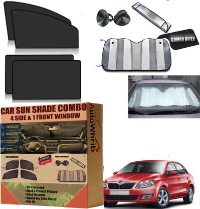 Autowhrib Sun Shade COMBO For Skoda Rapid 2012. Protect UV Damage,Maintain Privacy Car Curtain