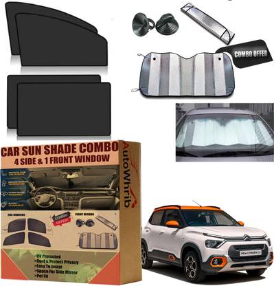Autowhrib Sun Shade COMBO For Citroen C3. Protect UV Damage,Maintain Privacy Car Curtain