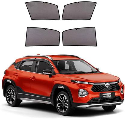 Ds enterprise Car Window Sun Shade for Toyota Taisor All Models - Black Color (Pack of 4) Car Curtain