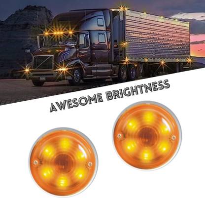 Apsmotiv Amber Outline Marker Flasher Auxiliary Lamp with Decoration Lights for Trailers Car Dash Indicator Lamp