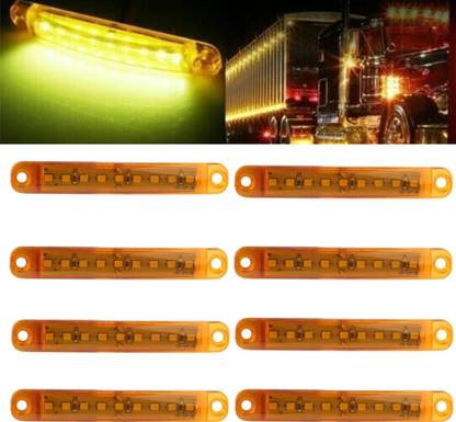 Apsmotiv 8 Piece Side Marker Lights 9LED Front Rear LED Marker for Universal Vehicles Car Dash Indicator Lamp