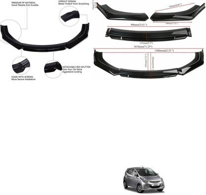 XZRTZ Car Front Bumper Spoiler Splitter Body Kit Side Skirt Front Bumper Guard 79 Matte, Glossy Hyundai Eon Front Garnish