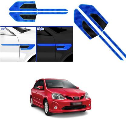 PRTEK Car Side Reflective Stickers Side Marker Universal Safety Warning forEtios Liva Matte, Glossy, Chrome Toyota Etios Liva Side Garnish