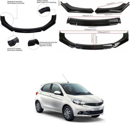 XZRTZ Car Front Bumper Spoiler Splitter Body Kit Side Skirt Front Bumper Guard 228 Matte, Glossy Tata Tiago Front Garnish