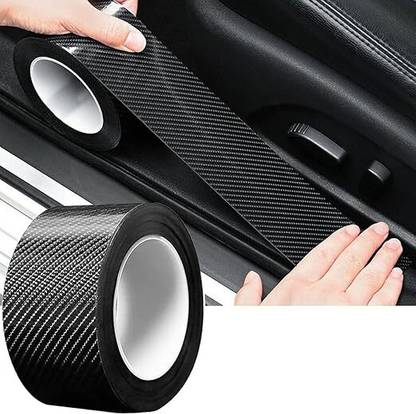 Windwarrior Anti Scratch Carbon Fibre Strip Tape for Car Door Sill Protector 50 mm x 5 m black Reflective Tape
