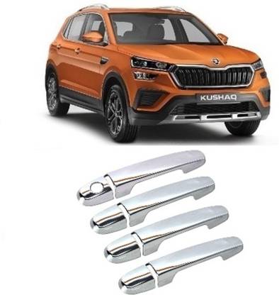 MOTOSHIELD Car Chrome Door Handle for KUSHAQ Skoda Car Door Handle