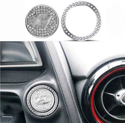 VUSTICA Car Push Start Button Cover Diamond Ring Car Accessories Interior Decoration Car Door Panel