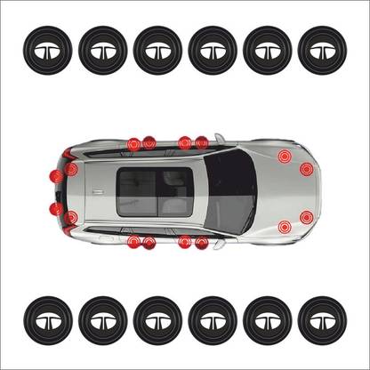 Allure Auto Set of 12 Car Door Shock Absorber Rubber Protector Pads,For Tata Car Door Panel