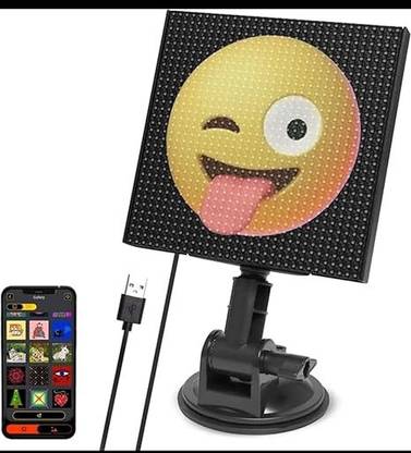AUTO MT LED Display Screen App, Control Car, Sign Expression With Suction Cup Bracket. Spring Leaf