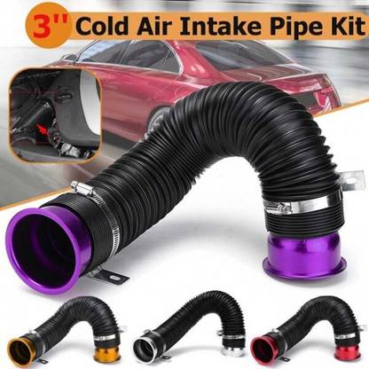 AutoTrends Car Cold Air Intake Feed Flexible Duct Pipe (Assorted Color)) Car Engine Valve