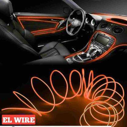 AR Accessories El Wire Orange Car Cold Light Line Luxury Car Dashboard Waterproof El Wire Car Fancy Lights