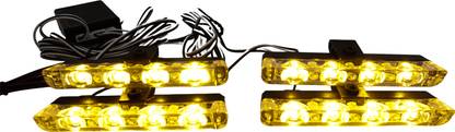 AutoPowerz Yellow Car Radiator Grill light with wireless Remote (Set of 4) Car Fancy Lights