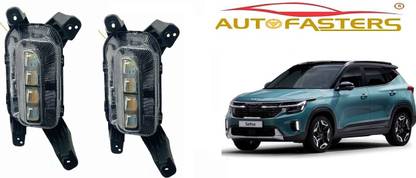 Autofasters Fog Light 4Led Ice Cube DRL for Seltos, With Matrix Running Turn Indicator Light Car Fancy Lights