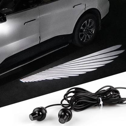 AutoBizarre Car ORVM Side Rear View Mirror Angel Wing Projector Light/Shadow LED Light Car Fancy Lights