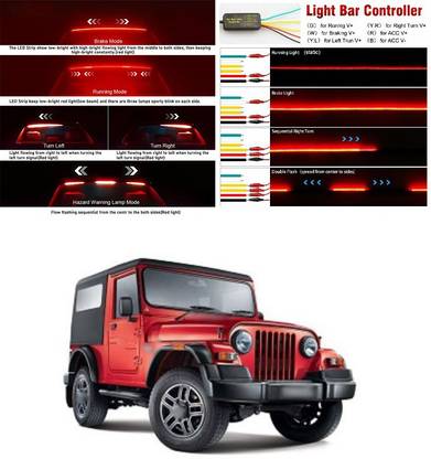 PROEDITION Universal Strip Splitter Spoiler Side Skirt Black for Car Truck 127 Matte, Glossy Mahindra Thar Rear Garnish