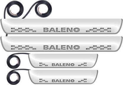 FABTEC Finish Car Door Sill Foot Step LED Sill Plate for Baleno (Set of 4, Blue) Car Fancy Lights