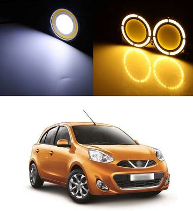 LOVMOTO 12V Round LED Lights DRL Daytime Running Light d700 Headlight Car, Motorbike LED for Nissan (12 V, 12 W)