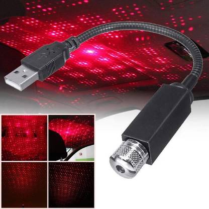 Alco Red Car USB Roof Star Projector Lights Romantic USB Ambient Lamp Ceiling Car Fancy Lights