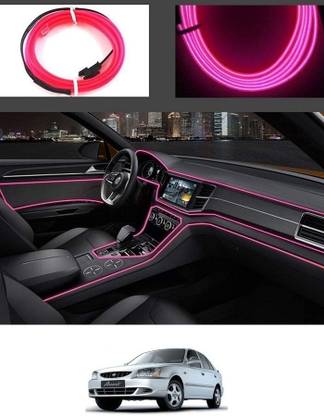 After cars EL Wire Interior Ambient Neon Light for Hyundai Accent with Adapter 5 Meter Car Fancy Lights