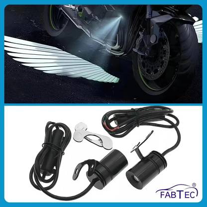 FABTEC Angel Wings LED Logo Light for Bike, Scooty & Motorcycles, Waterproof Car Fancy Lights