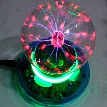 LAVITRA Sound and Touch Sensitive Crystal Light Magic Plasma Ball for Car with USB Cable Table Lamp
