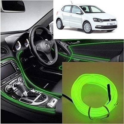 After cars EL Wire Car Interior Light with Adapter (5 Meter) (Green) Car Fancy Lights