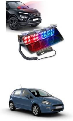LOVMOTO Emergency Strobe Dash Police Lights Red Blue Police Light For Pu-nto Tail Light Car, Motorbike LED for Fiat (12 V, 12 W)
