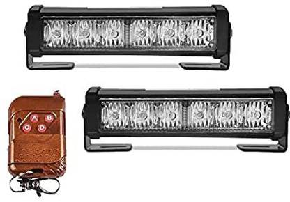 goshop LED Police Strobe Light Grill Flasher Wireless 2 x 6 LED with Remote Car Fancy Lights