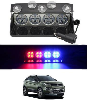 RKPSP 16LED Strobe Flasher Light 12V Red/Blue Waterproof For Nexon-2020 Car Fancy Lights