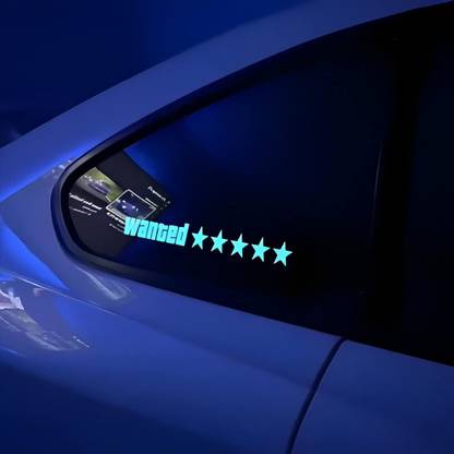 Air Wink GTA Wanted 5 Stars LED Car Window Electric Decal 5 Flashing Modes Sticker (GTA) Car Fancy Lights