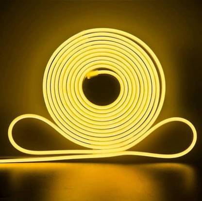 JUST MOD Yellow Color Neon Flexible Strip Light 12V Waterproof LED Decoration 5 Meter Car Fancy Lights