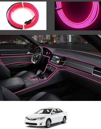 RS ENTERPRISES CARS EL Wire Car Interior Light with Adapter Pink (5 Meter) For Toyota Camry Car Fancy Lights