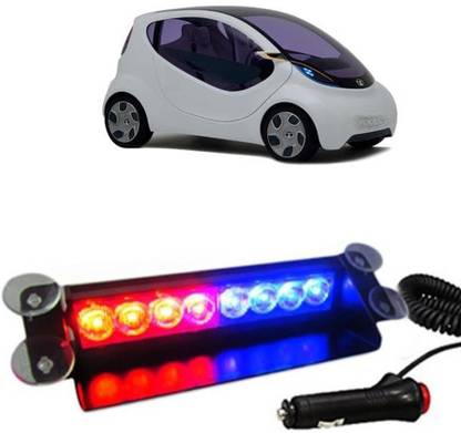 Enfield Works Car Flashing Lights 8 LED Police Good Quality Car Fancy Light(Red,Blue) E-1923 Car Fancy Lights