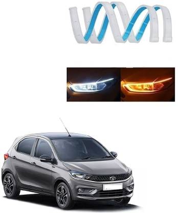 SPREADX Car Headlight Led Strip White DRL Daytime Light 12v For Tata Tiago Car Fancy Lights