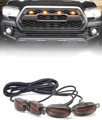 CARZEX Universal 4 X 4 Daytime Runing Light Led Car Grill Stylesh Car/Truck/SUV Yellow Car Fancy Lights
