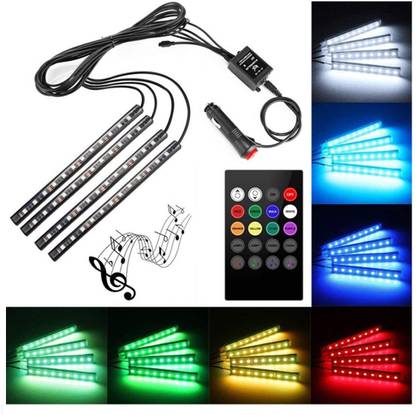PROKONAI Atmosphere Lights Car LED Strip Lights 4 pcs 48 LED Multicolor Z0222 Car Fancy Lights