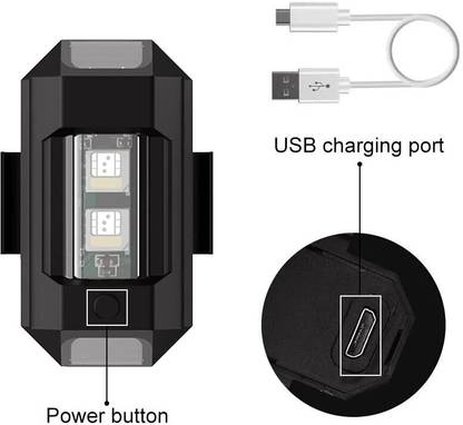 cilesis Pack of 1 Aluminium Airplane Light (7 Colors) Waterproof Car Fancy Lights