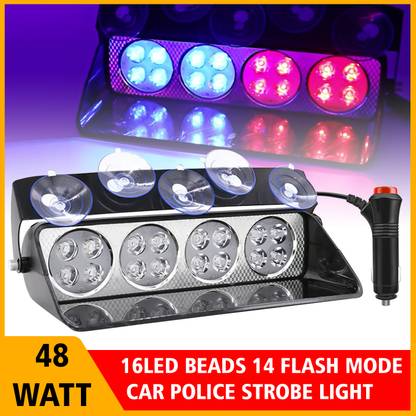 Otoroys 16 LED Car Strobe Warning Light Firemen Police LED Flashing Car Fancy Lights